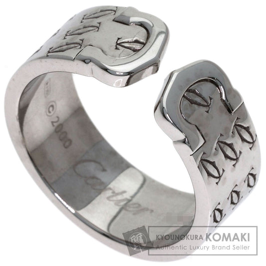 CARTIER 2C Ring, 2000 Christmas Limited Edition, #57 Ring K18 White Gold Ladies [Used]