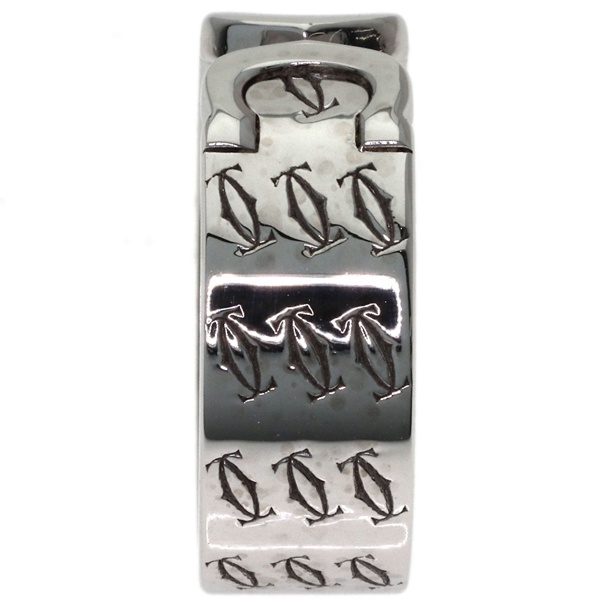CARTIER 2C Ring, 2000 Christmas Limited Edition, #57 Ring K18 White Gold Ladies [Used]