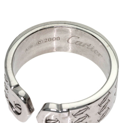 CARTIER 2C Ring, 2000 Christmas Limited Edition, #57 Ring K18 White Gold Ladies [Used]