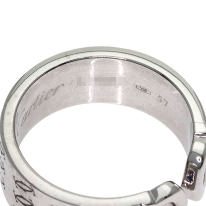 CARTIER 2C Ring, 2000 Christmas Limited Edition, #57 Ring K18 White Gold Ladies [Used]