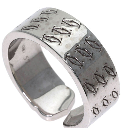 CARTIER 2C Ring, 2000 Christmas Limited Edition, #57 Ring K18 White Gold Ladies [Used]