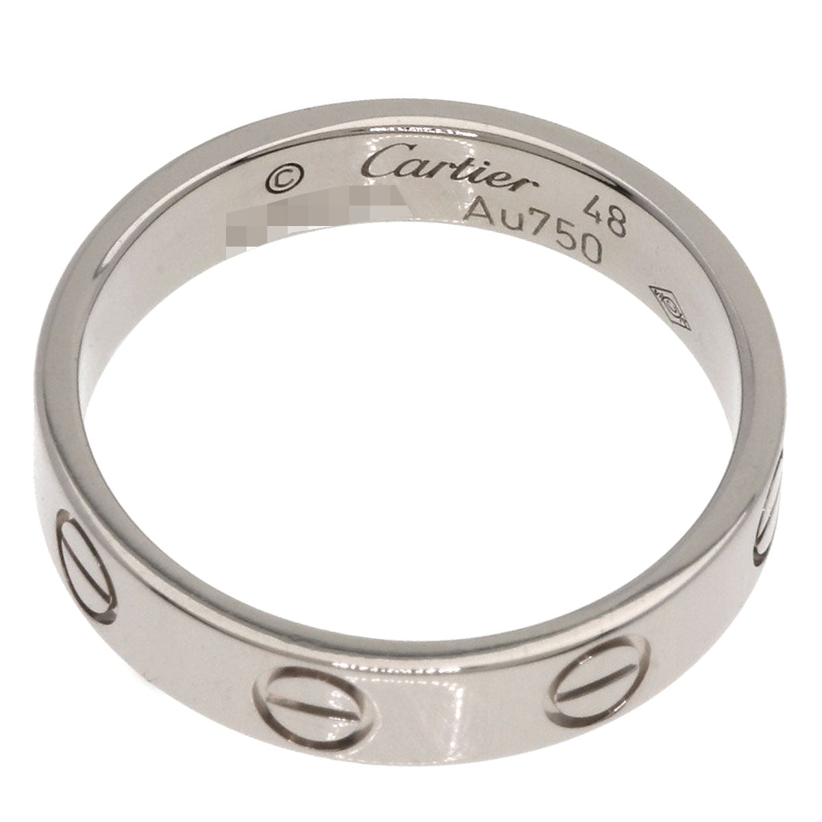 CARTIER mini love ring #48 Ring K18 White Gold Ladies [Used]