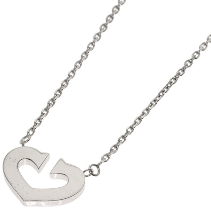 CARTIER C heart Necklace K18 White Gold Ladies [Used]