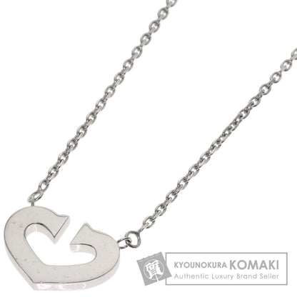 CARTIER C heart Necklace K18 White Gold Ladies [Used]