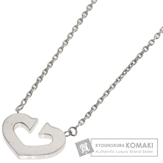 CARTIER C heart Necklace K18 White Gold Ladies [Used]