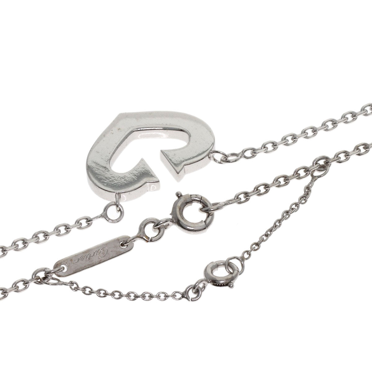 CARTIER C heart Necklace K18 White Gold Ladies [Used]