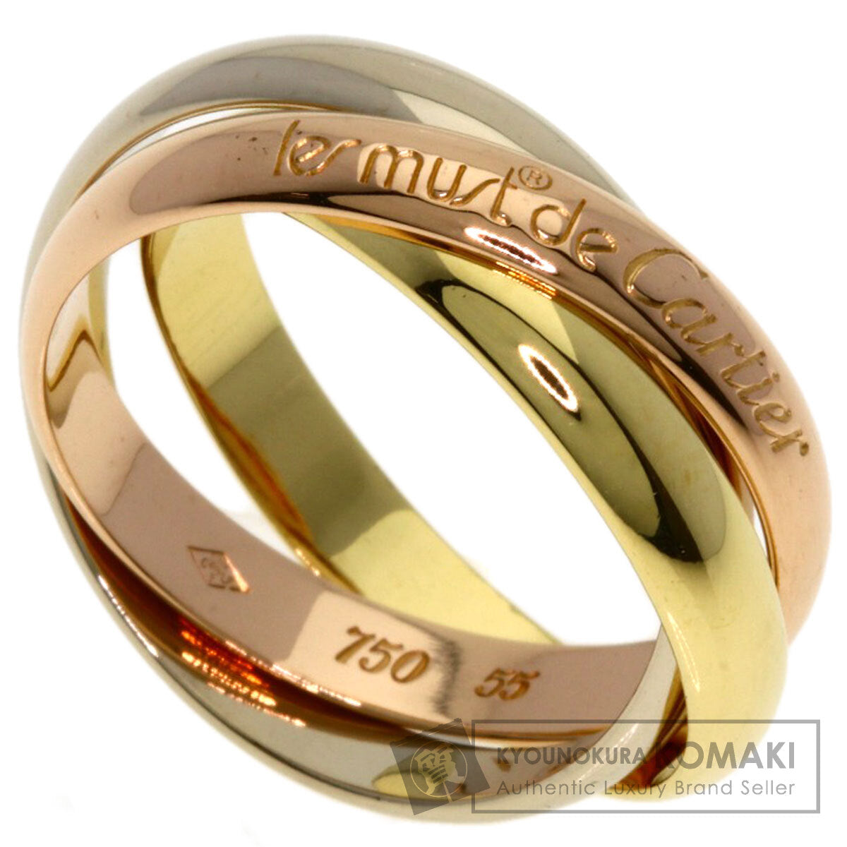 CARTIER Trinity #55 Ring K18 Yellow Gold K18 White GoldLadies [Used]
