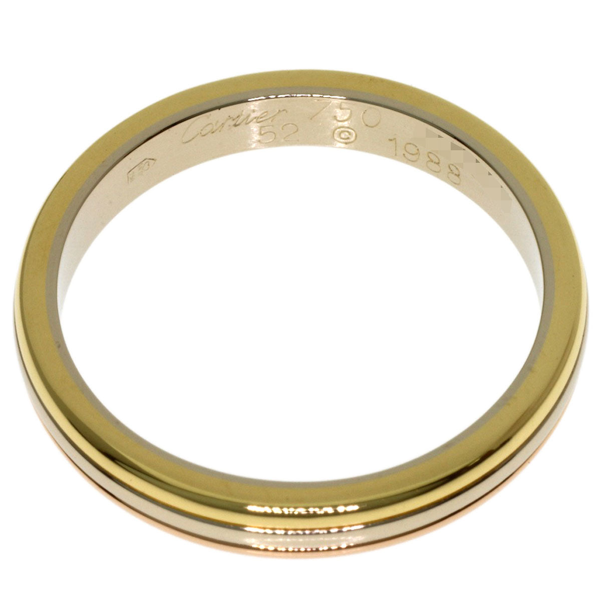 CARTIER Three colors # 52 Ring K18 Yellow Gold K18 White GoldLadies [Used]