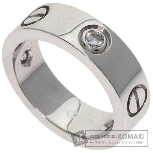 CARTIER love ring half diamond # 49 Ring K18 White Gold Ladies [Used]