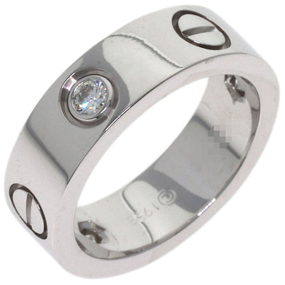 CARTIER love ring half diamond # 49 Ring K18 White Gold Ladies [Used]