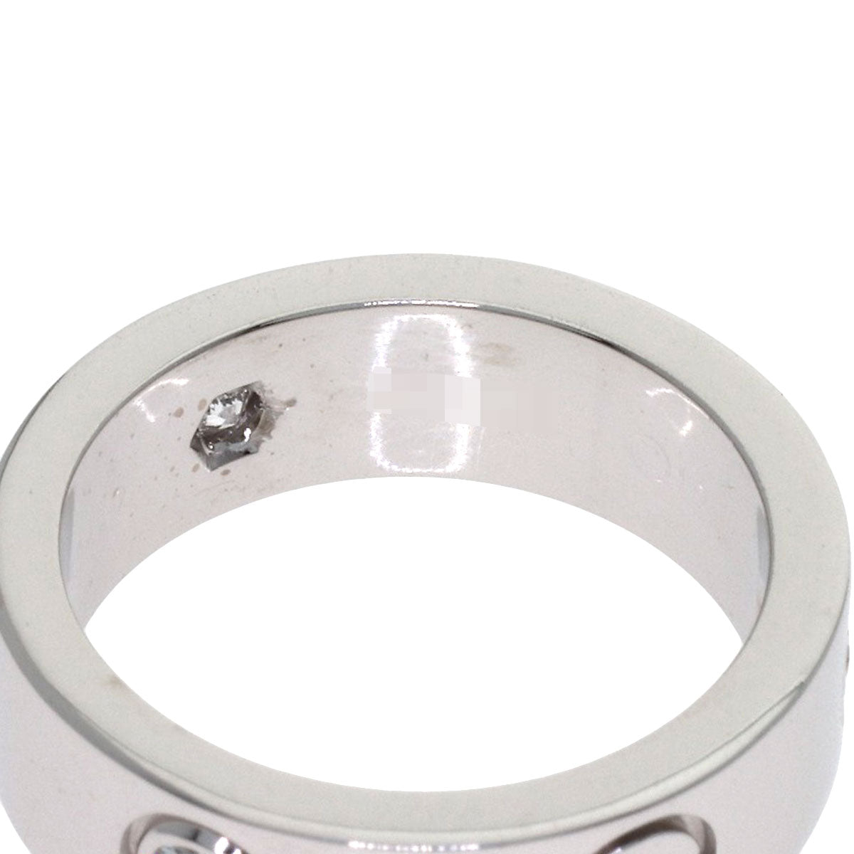 CARTIER love ring half diamond # 49 Ring K18 White Gold Ladies [Used]
