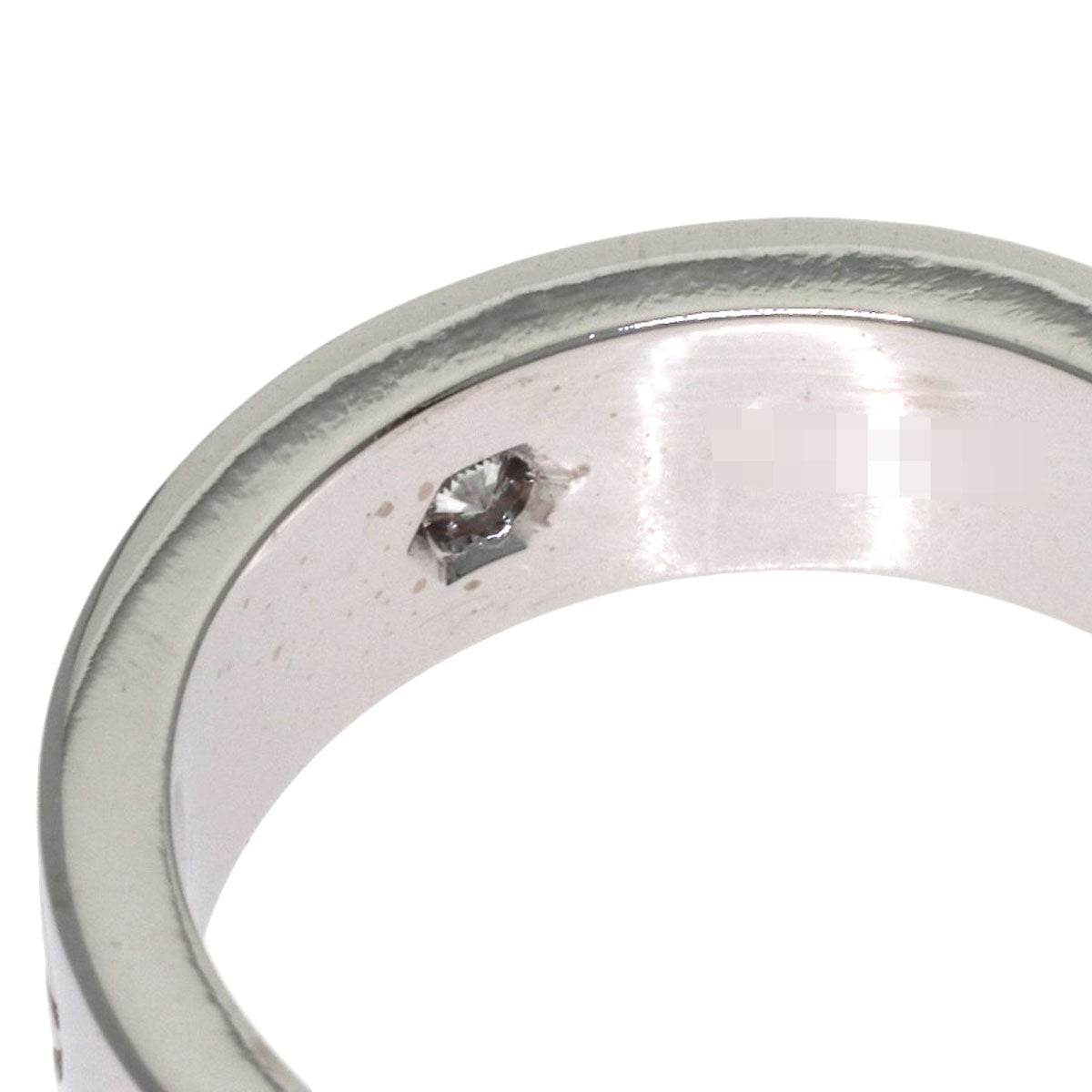 CARTIER love ring half diamond # 49 Ring K18 White Gold Ladies [Used]