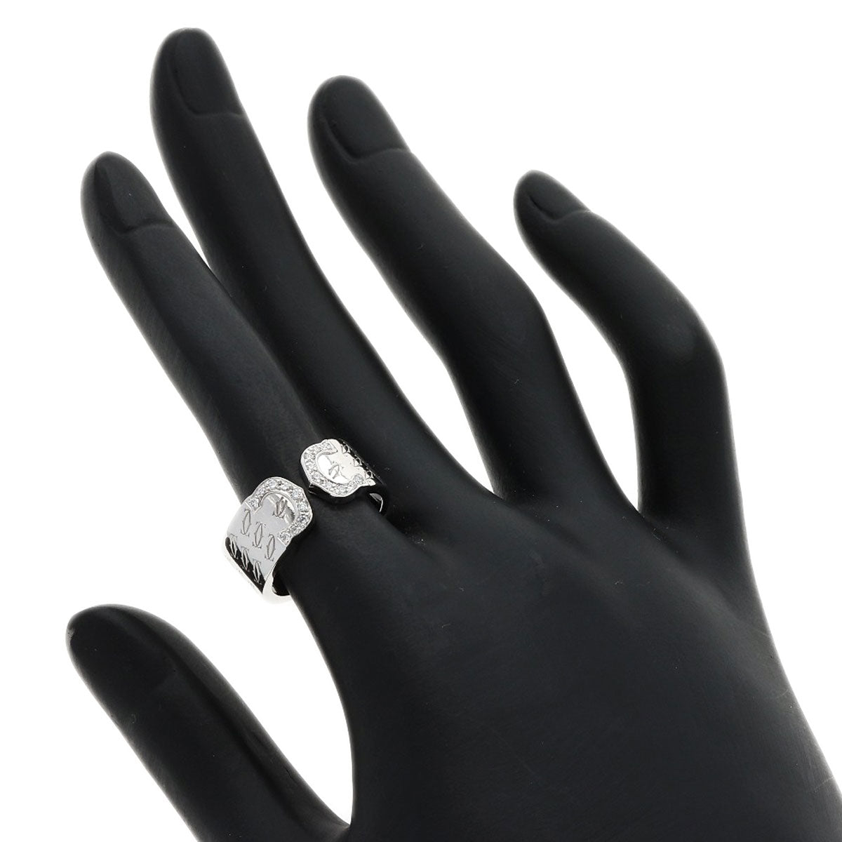 CARTIER C2 Diamond #51 Ring K18 White Gold Ladies [Used]