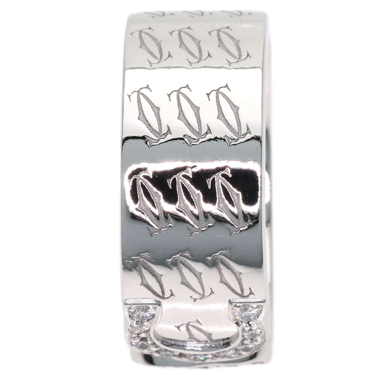 CARTIER C2 Diamond #51 Ring K18 White Gold Ladies [Used]