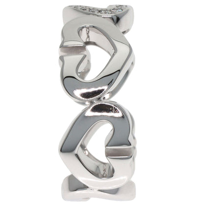 CARTIER C Heart Diamond # 48 Ring K18 White Gold Ladies [Used]