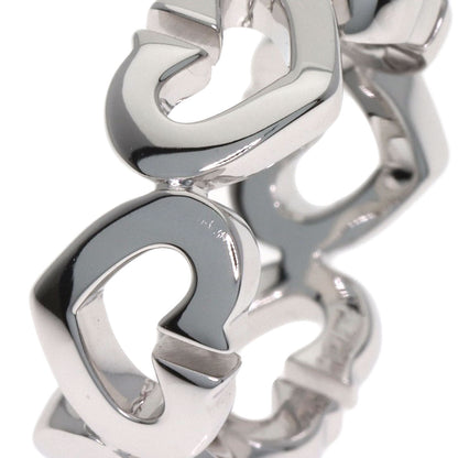 CARTIER C Heart Diamond # 48 Ring K18 White Gold Ladies [Used]