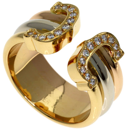CARTIER 2C ring LM Diamond # 49 Ring K18 Yellow Gold K18 White GoldLadies [Used]