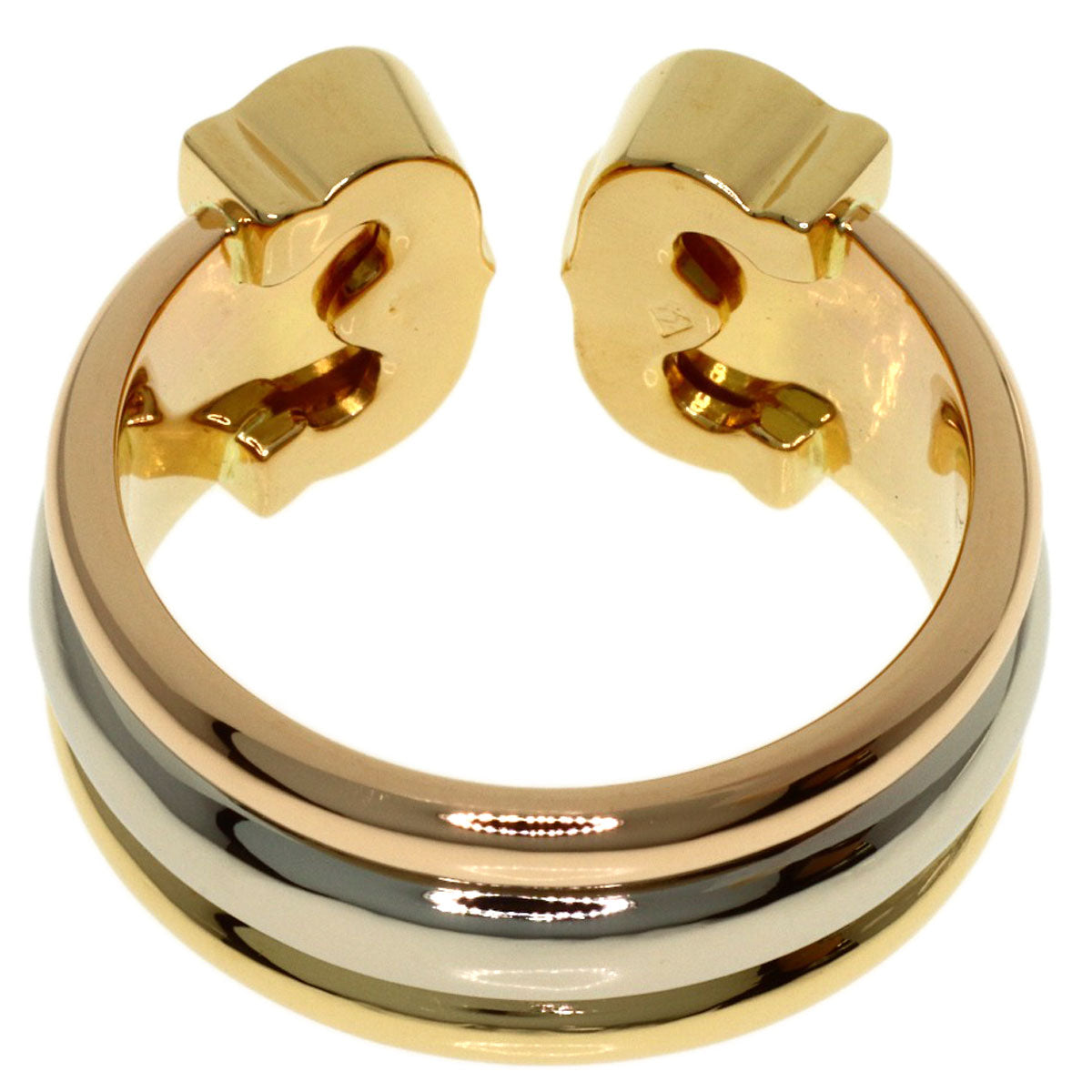 CARTIER 2C ring LM Diamond # 49 Ring K18 Yellow Gold K18 White GoldLadies [Used]