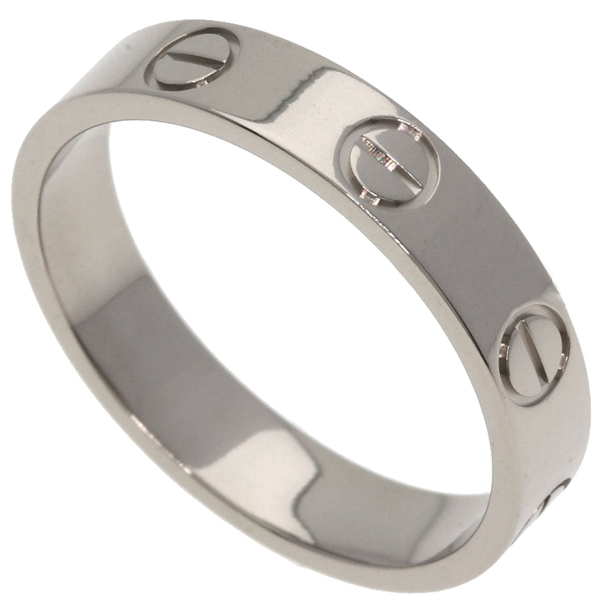 CARTIER mini love ring #50 Ring K18 White Gold Ladies [Used]