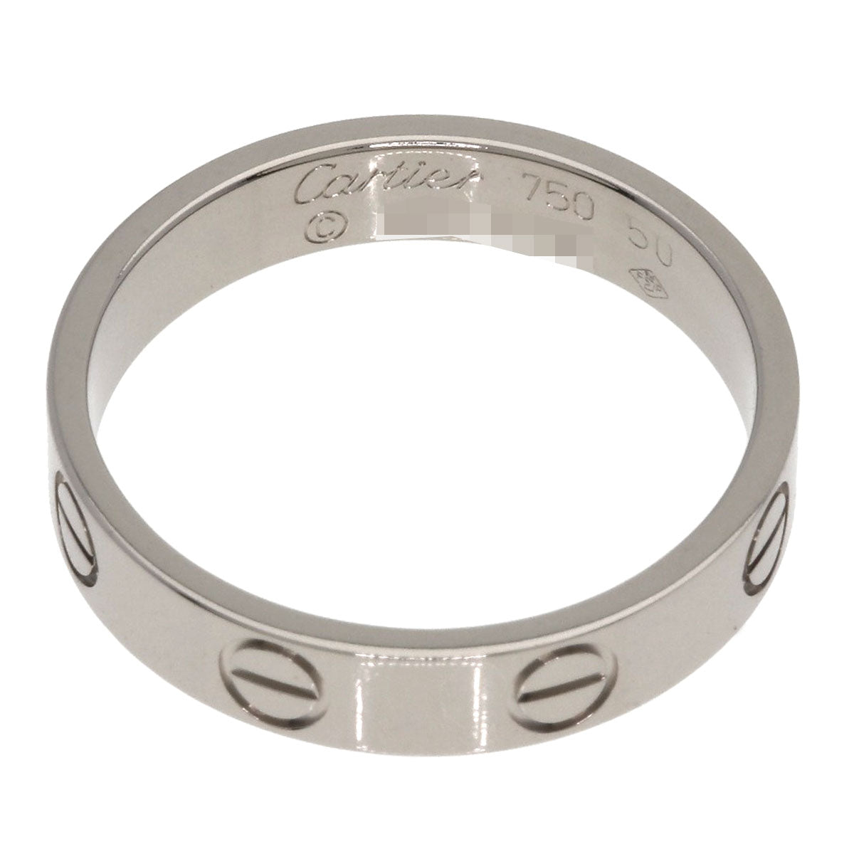 CARTIER mini love ring #50 Ring K18 White Gold Ladies [Used]