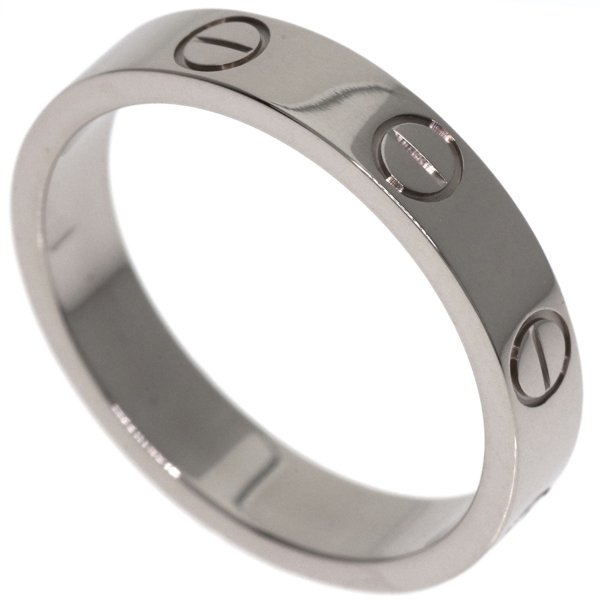 CARTIER Mini love ring #50 Ring K18 White Gold Ladies [Used]