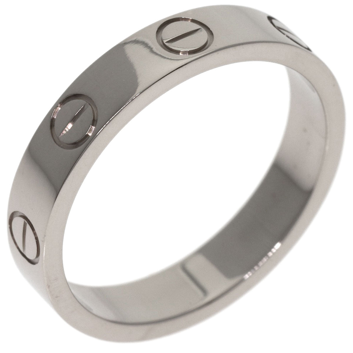 CARTIER Mini love ring #50 Ring K18 White Gold Ladies [Used]