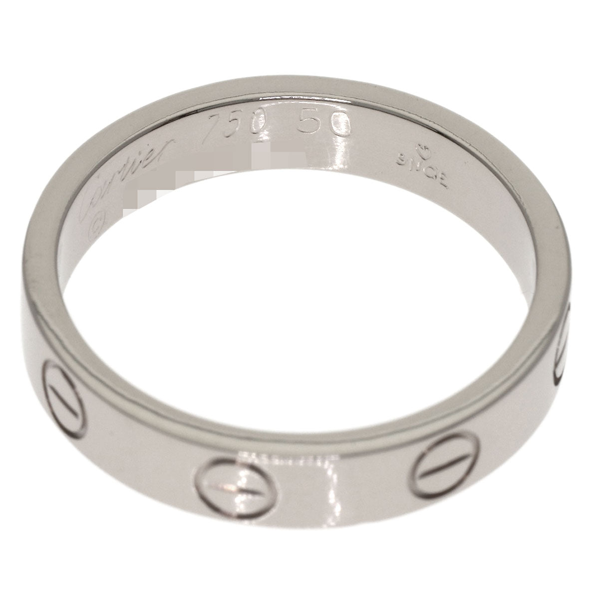 CARTIER Mini love ring #50 Ring K18 White Gold Ladies [Used]