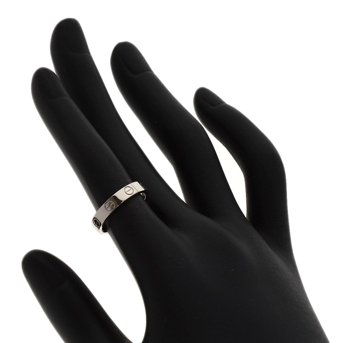 CARTIER Mini love ring #50 Ring K18 White Gold Ladies [Used]