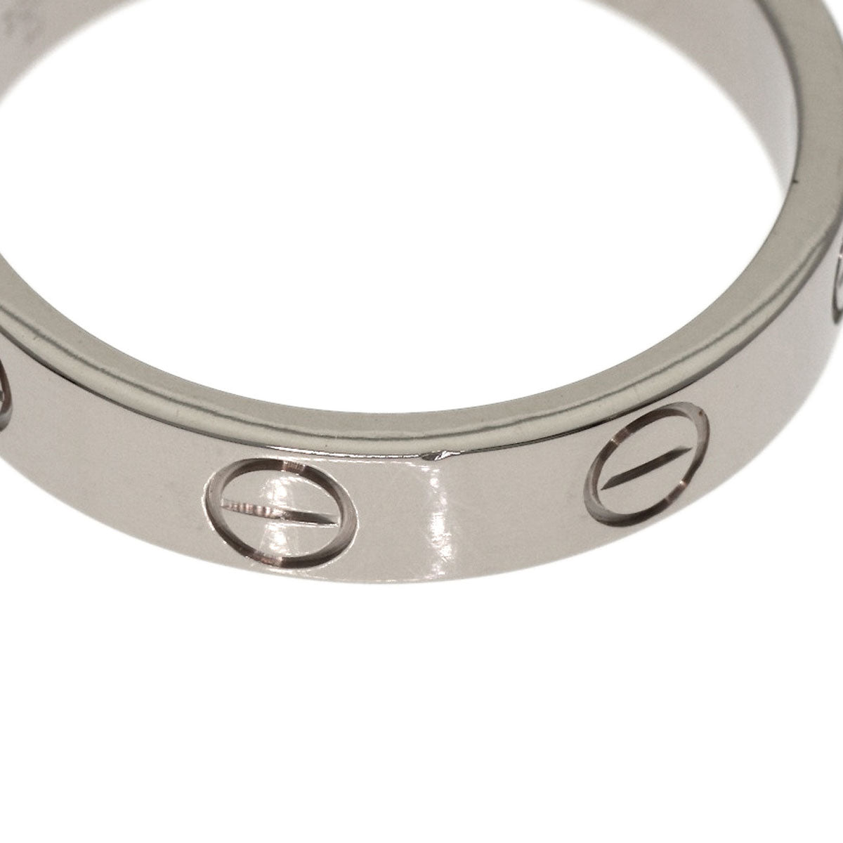 CARTIER Mini love ring #50 Ring K18 White Gold Ladies [Used]