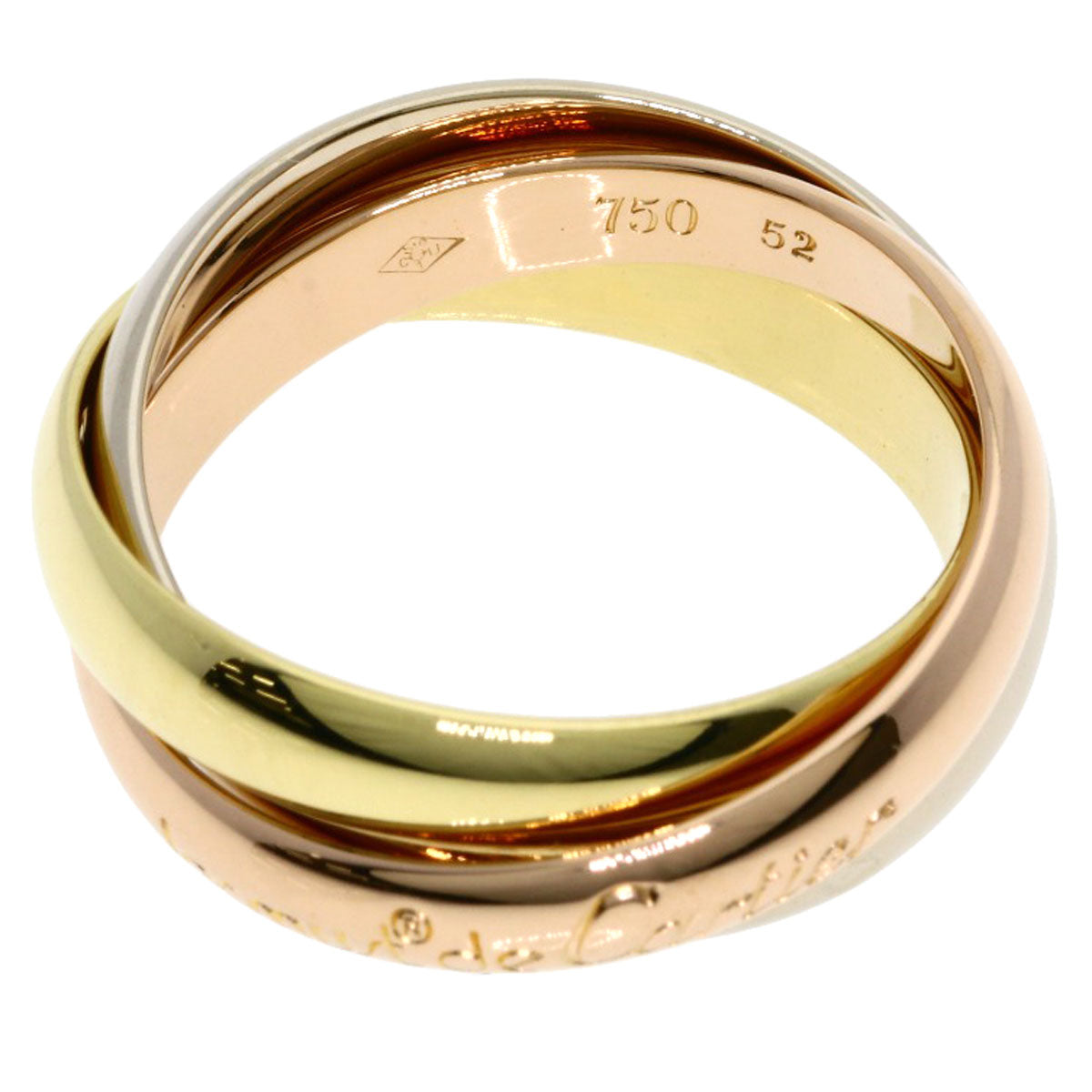 CARTIER Trinity #52 Ring K18 Yellow Gold 18K Pink GoldLadies [Used]
