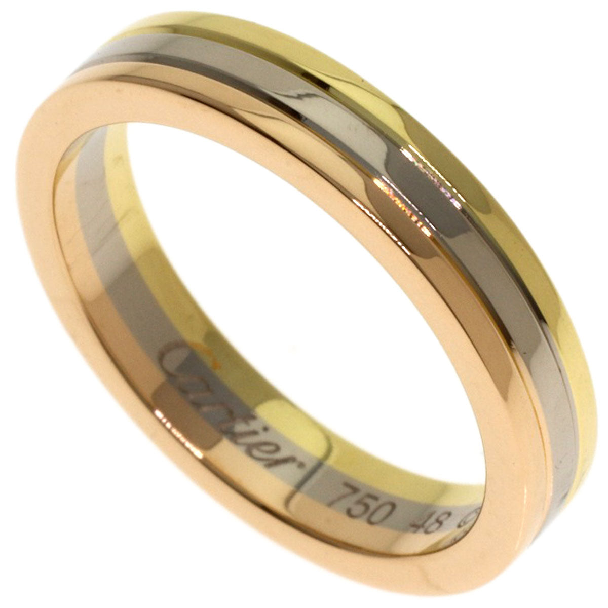CARTIER Three colors # 48 Ring K18 Yellow Gold K18 White GoldLadies [Used]