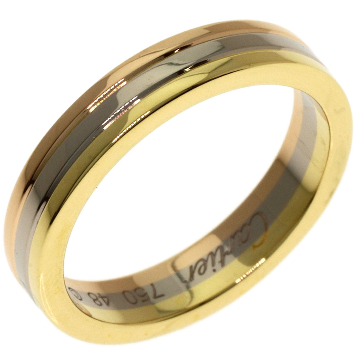 CARTIER Three colors # 48 Ring K18 Yellow Gold K18 White GoldLadies [Used]
