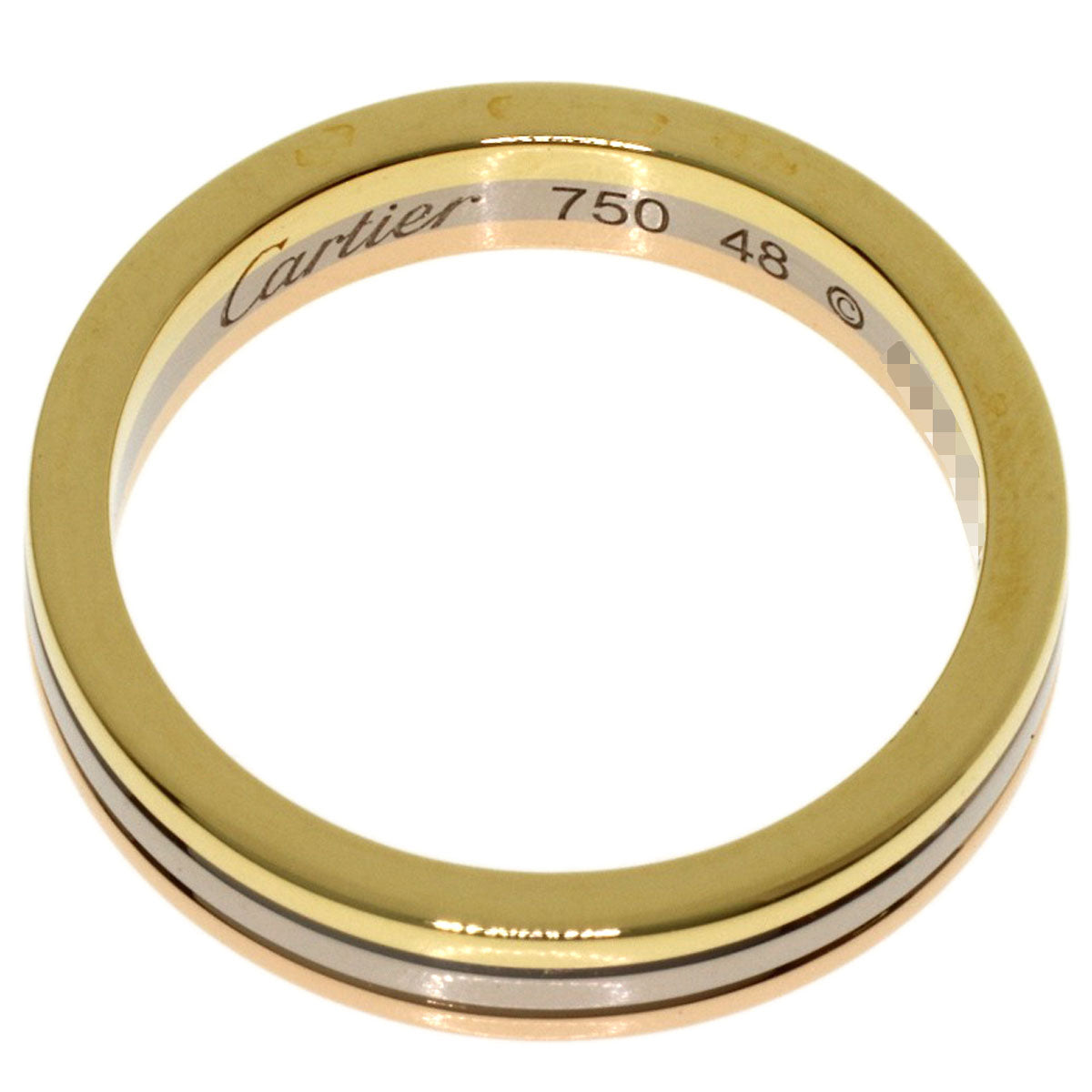 CARTIER Three colors # 48 Ring K18 Yellow Gold K18 White GoldLadies [Used]