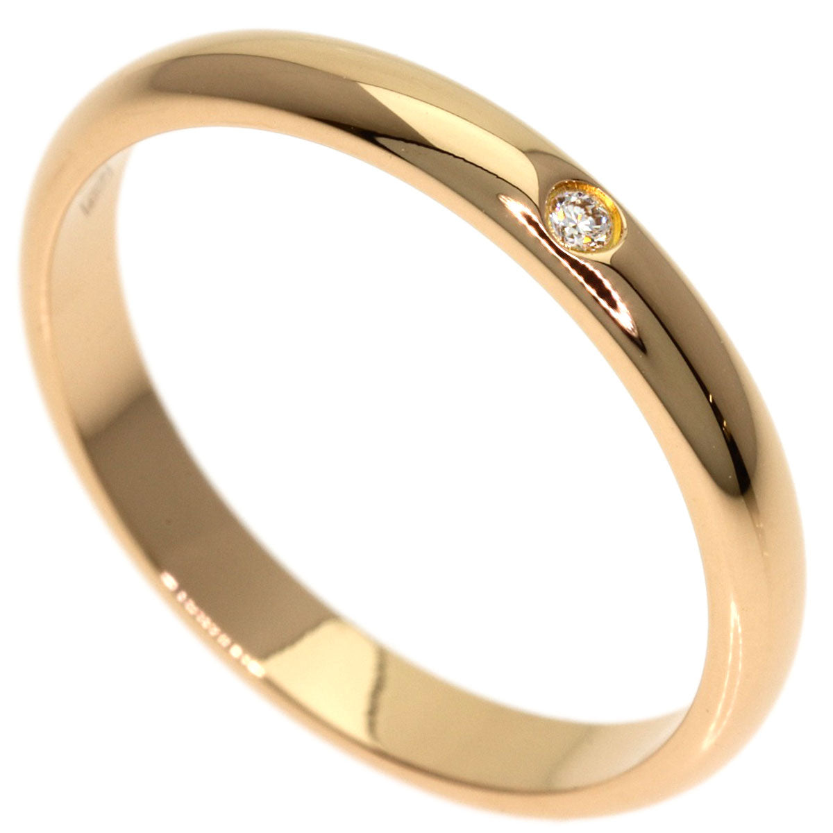 CARTIER Wedding 1P Diamond #51 Ring K18 Pink Gold Ladies [Used]