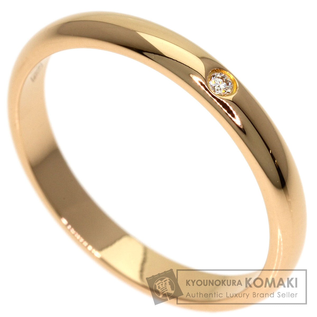 CARTIER Wedding 1P Diamond #51 Ring K18 Pink Gold Ladies [Used]