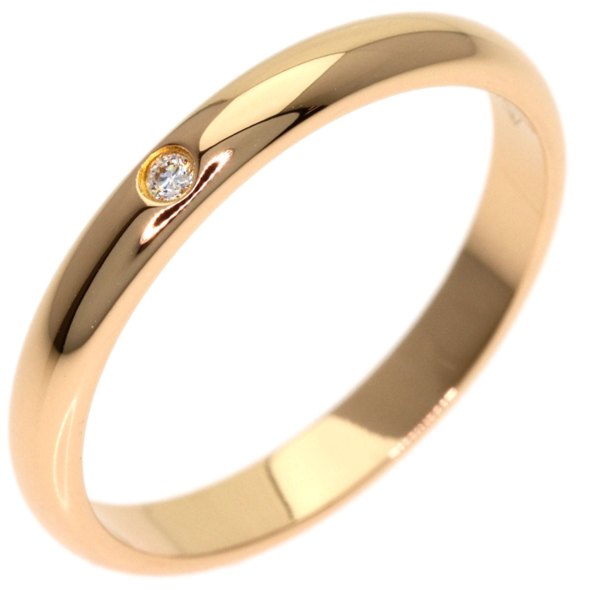 CARTIER Wedding 1P Diamond #51 Ring K18 Pink Gold Ladies [Used]