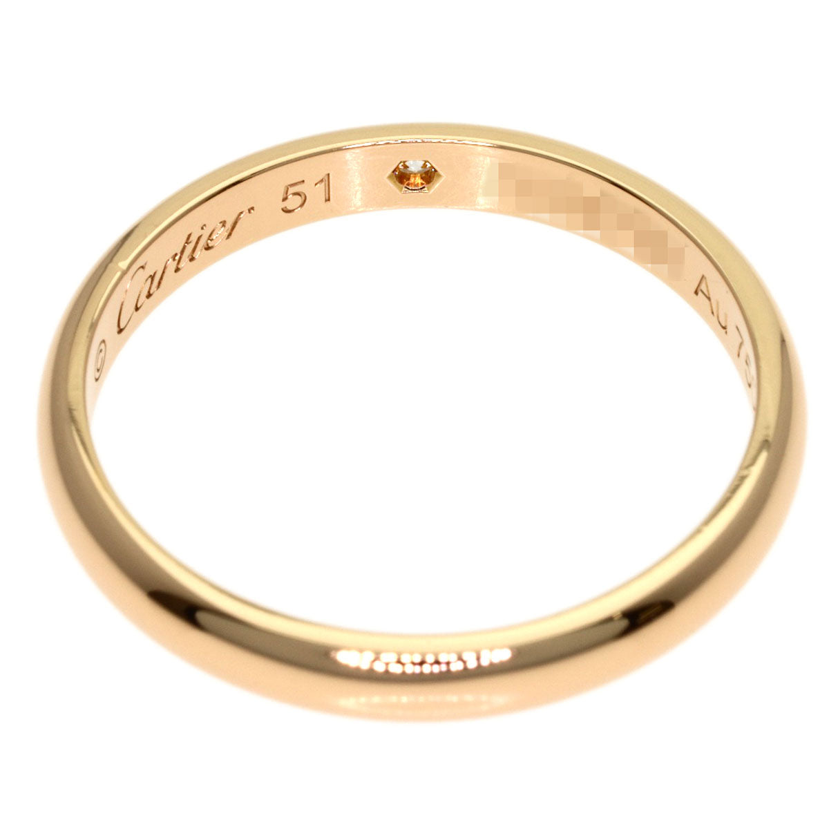 CARTIER Wedding 1P Diamond #51 Ring K18 Pink Gold Ladies [Used]