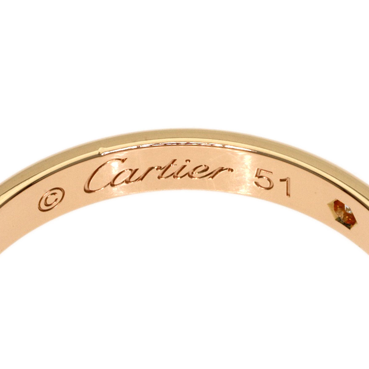 CARTIER Wedding 1P Diamond #51 Ring K18 Pink Gold Ladies [Used]