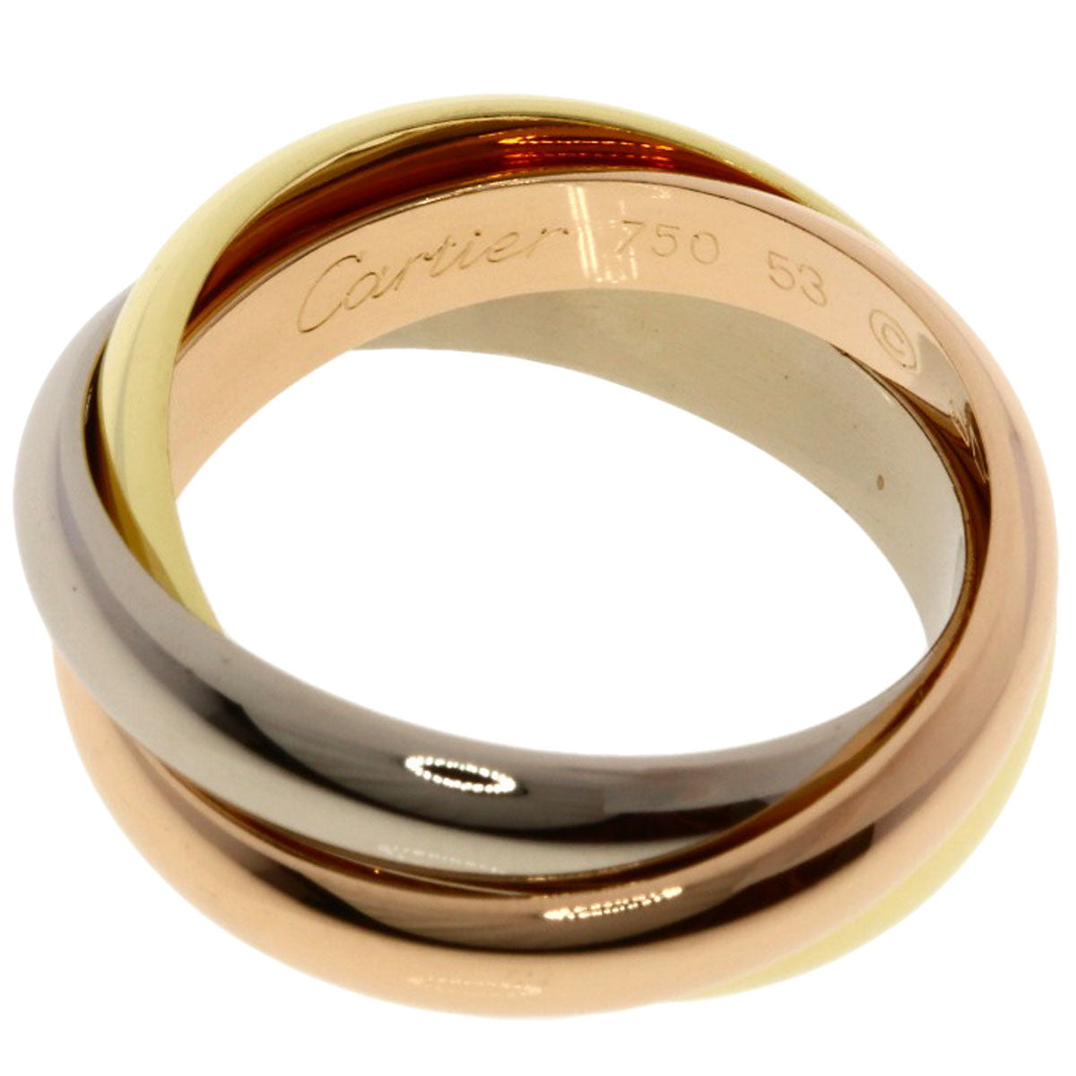 CARTIER Trinity MM #53 Ring K18 Yellow Gold K18 White GoldLadies [Used]