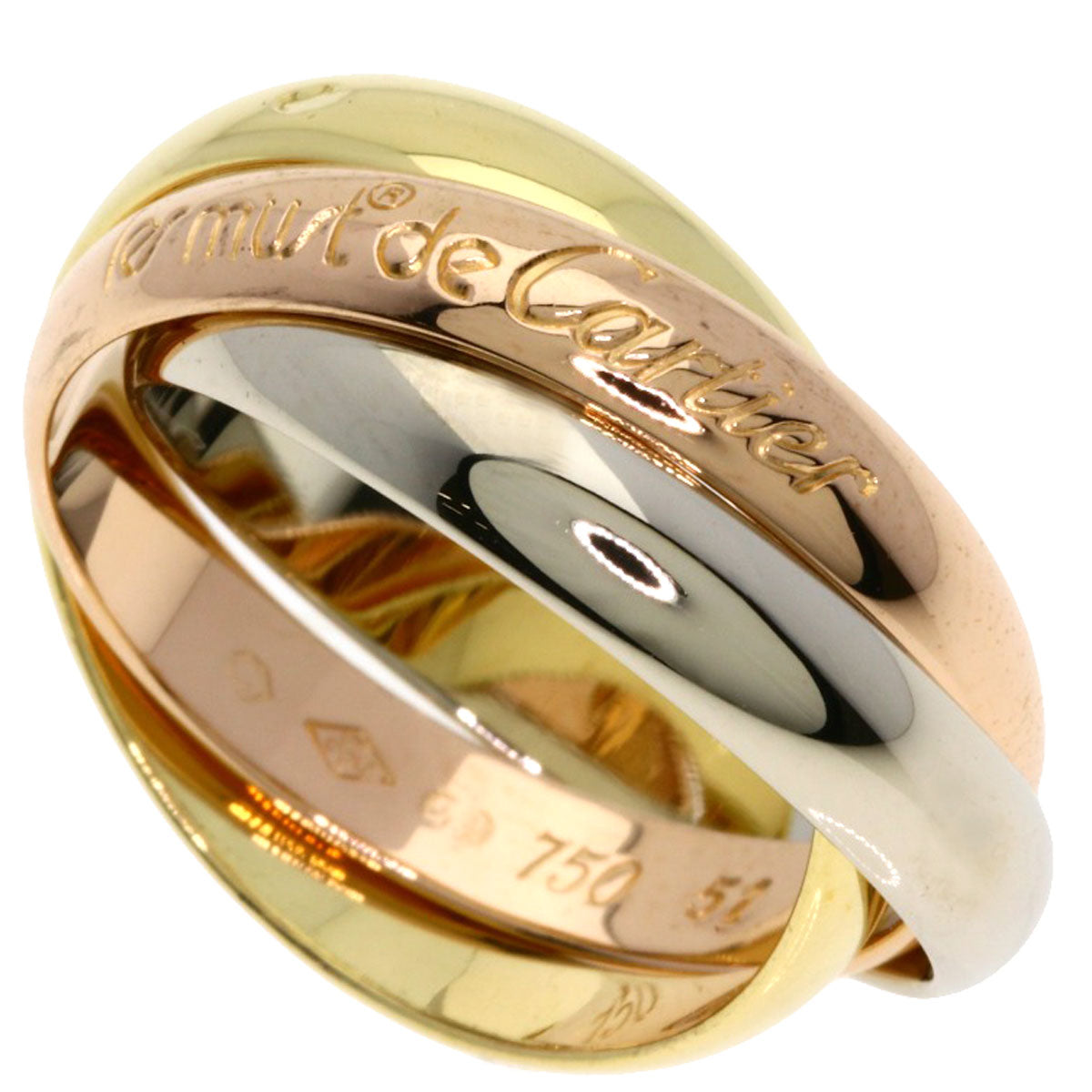 CARTIER Trinity #51 Ring K18 Yellow Gold 18K Pink GoldLadies [Used]