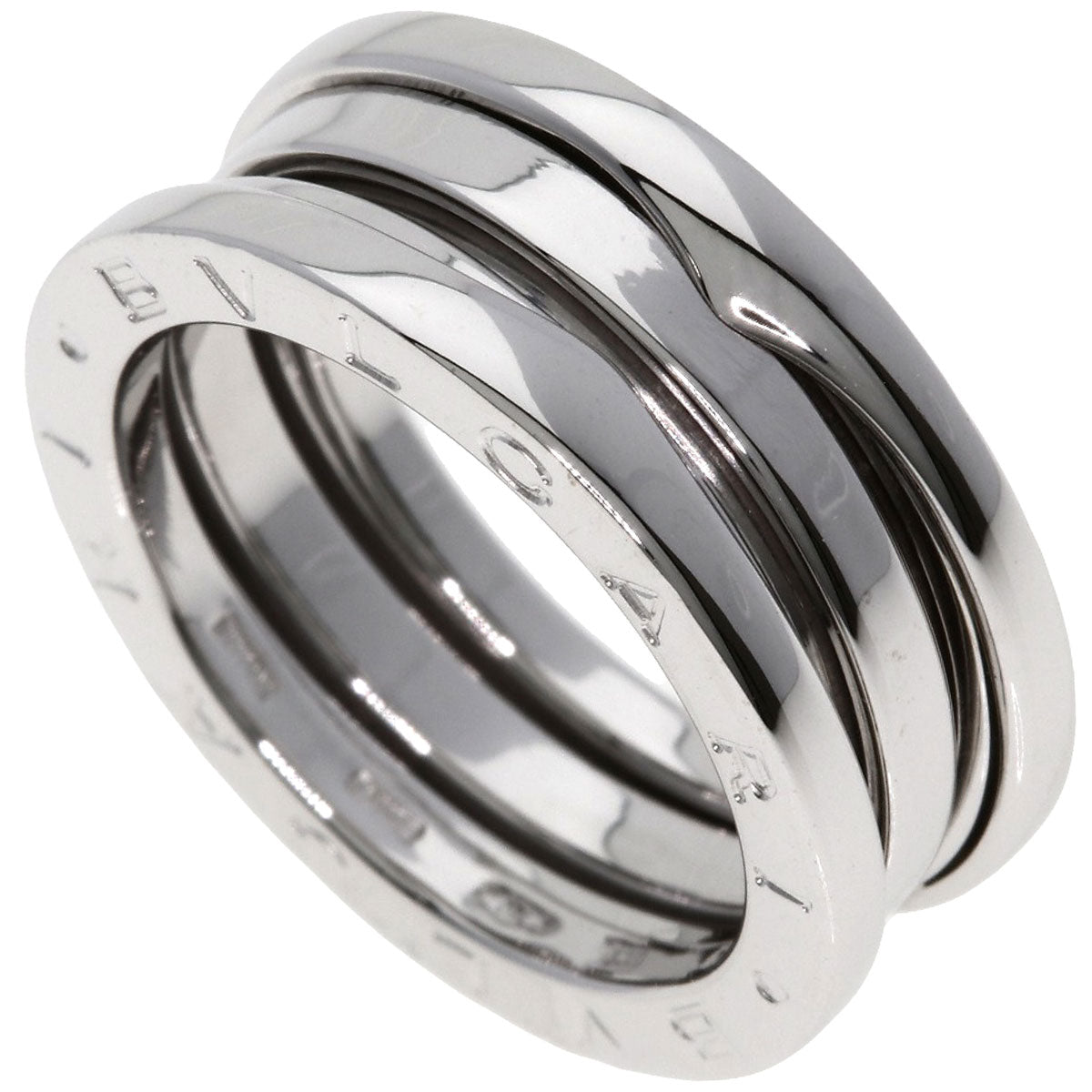 BVLGARI B.zero1 2 band #52 Ring K18 White Gold Ladies [Used]