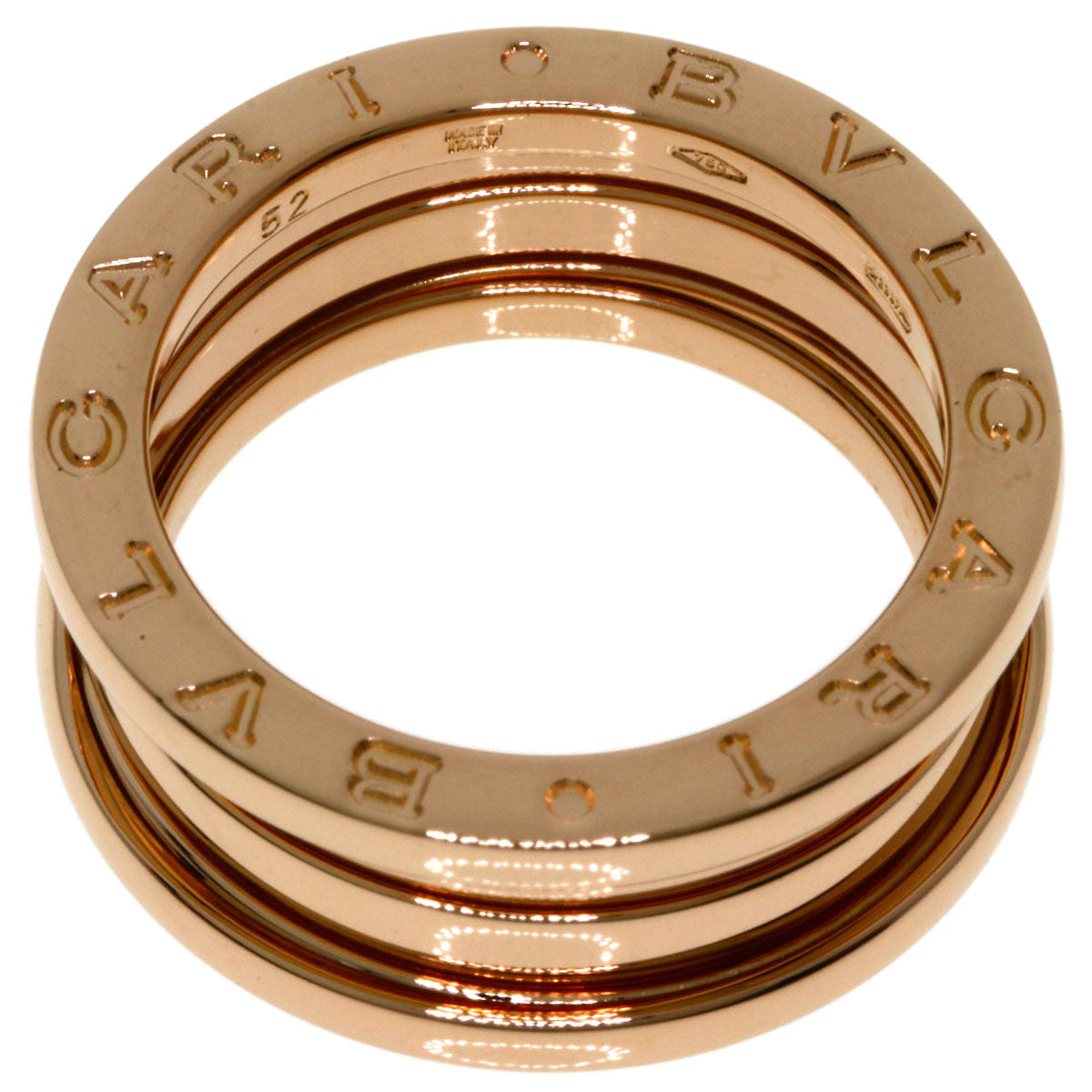 BVLGARI B.zero1 2 band #52 Ring K18 Pink Gold Ladies [Used]