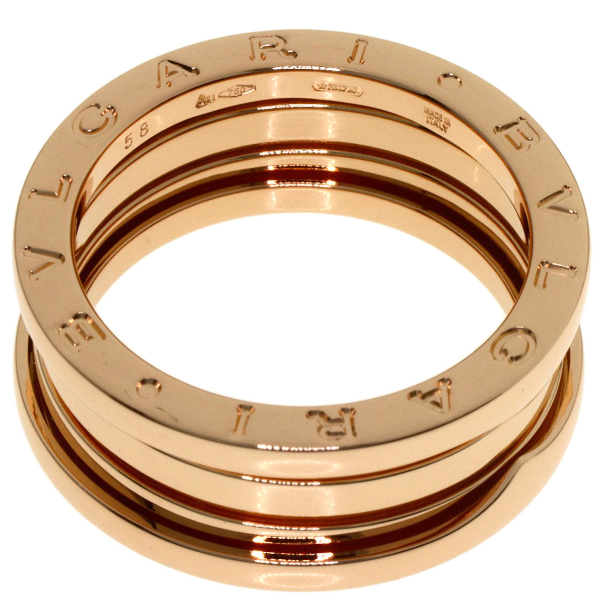 BVLGARI B.zero1 2 band #58 Ring K18 Pink Gold Ladies [Used]