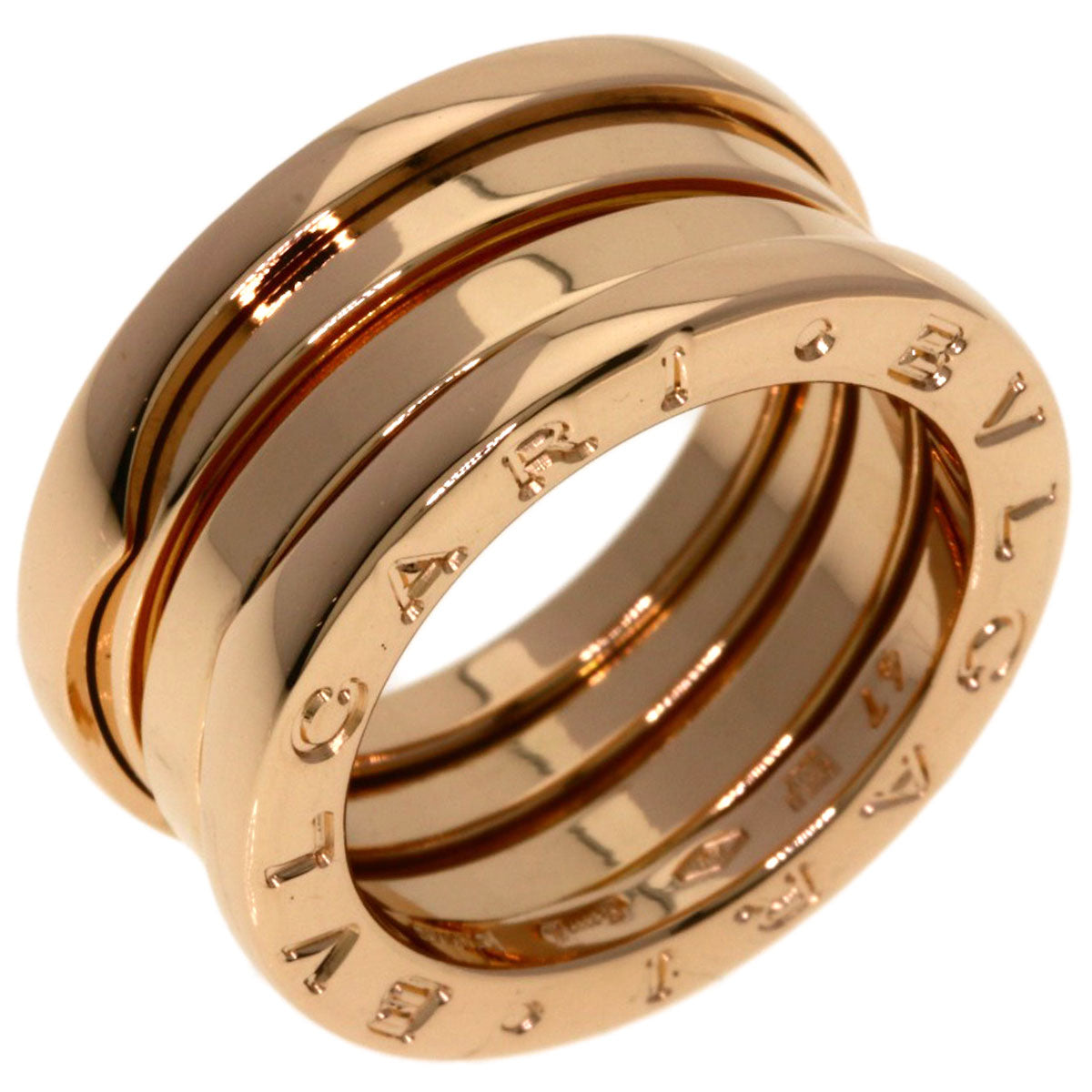 BVLGARI B.zero1 2 Band #47 Ring K18 Pink Gold Ladies [Used]
