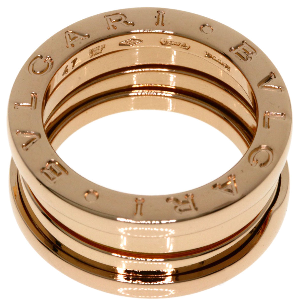 BVLGARI B.zero1 2 Band #47 Ring K18 Pink Gold Ladies [Used]