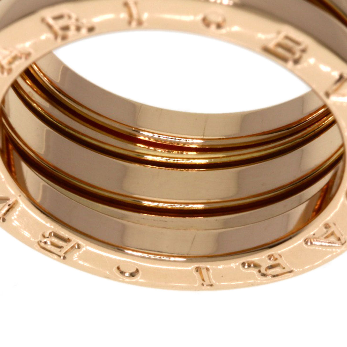 BVLGARI B.zero1 2 Band #47 Ring K18 Pink Gold Ladies [Used]