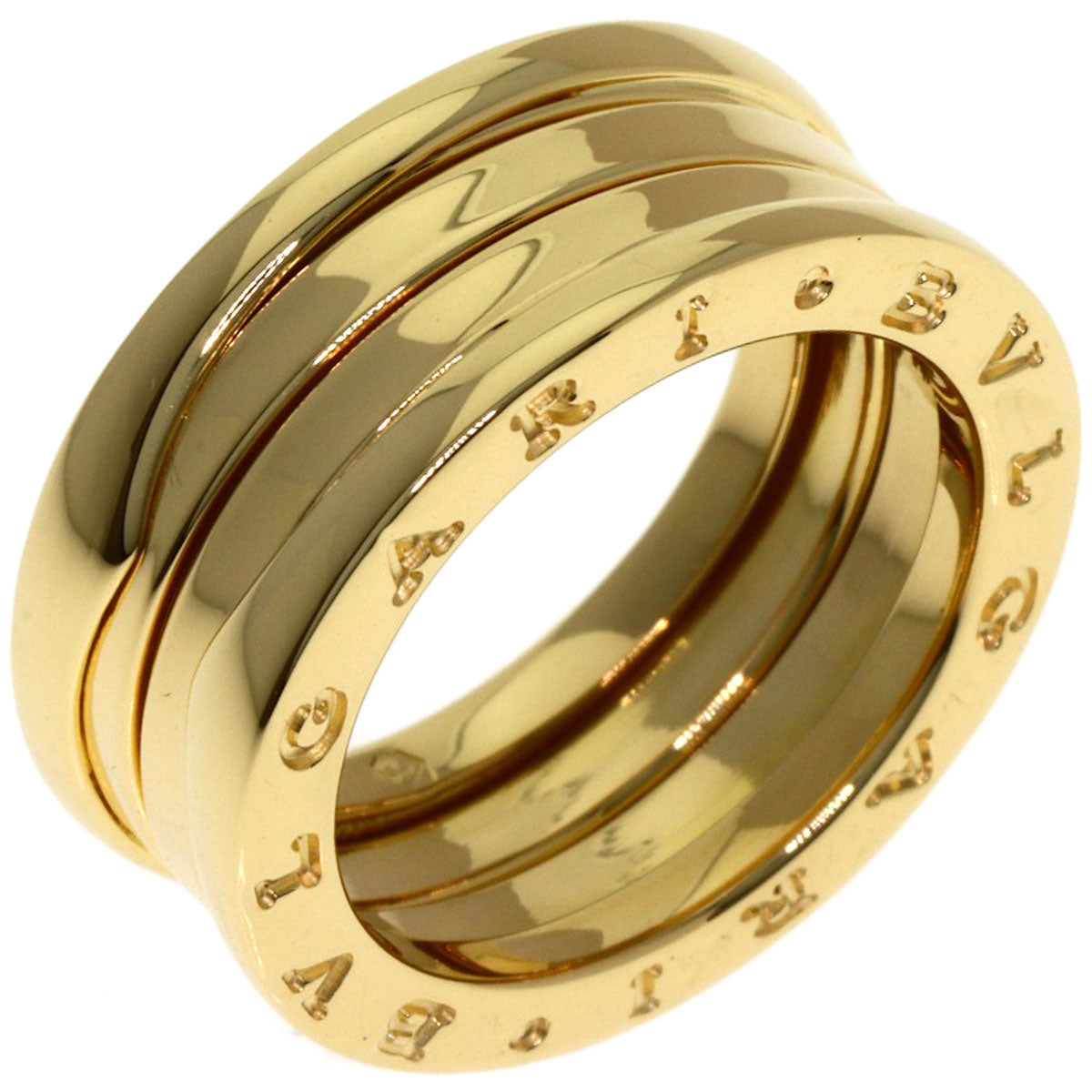BVLGARI B.zero1 2 Band #49 Ring K18 Yellow Gold Ladies [Used]