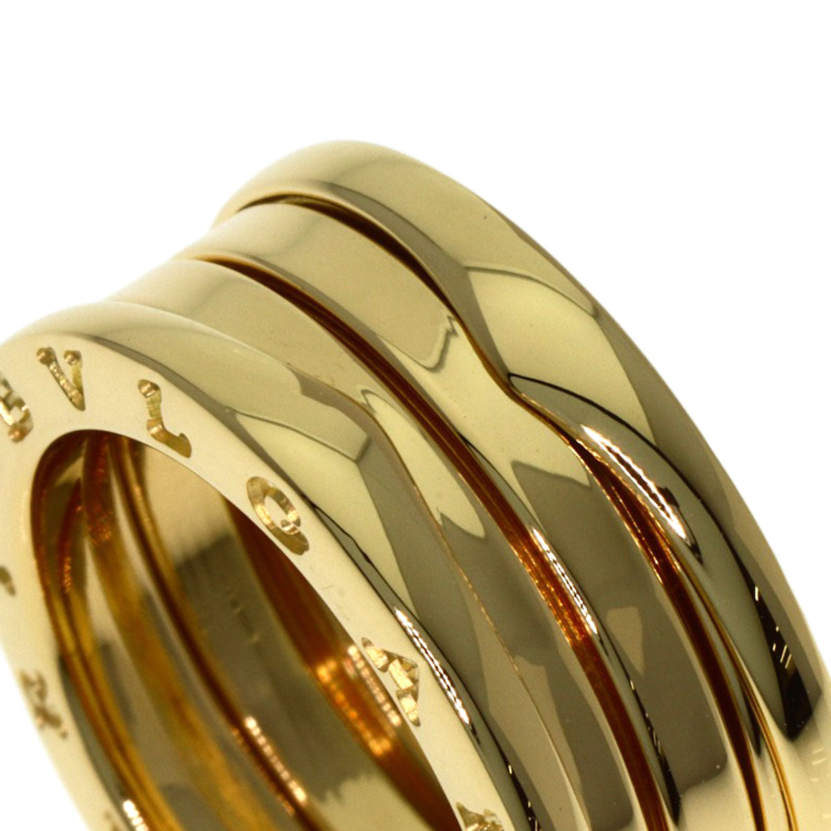BVLGARI B.zero1 2 Band #49 Ring K18 Yellow Gold Ladies [Used]