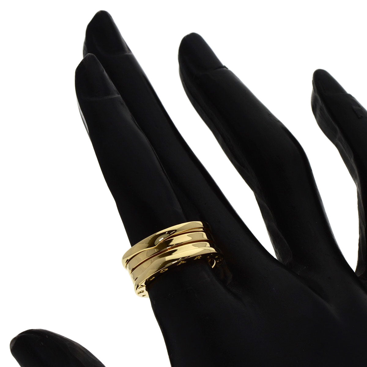 BVLGARI B.zero1 2 Band #49 Ring K18 Yellow Gold Ladies [Used]