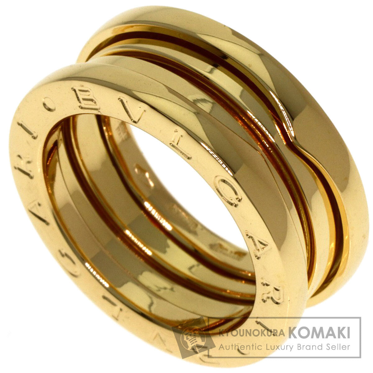 BVLGARI B.zero1 2 Band #47 Ring K18 Yellow Gold Ladies [Used]